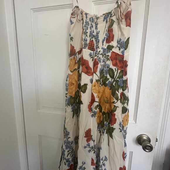 Reformation Juliette Dress in Formosa White Yellow Red Blue Floral Midi - Picture 6 of 8